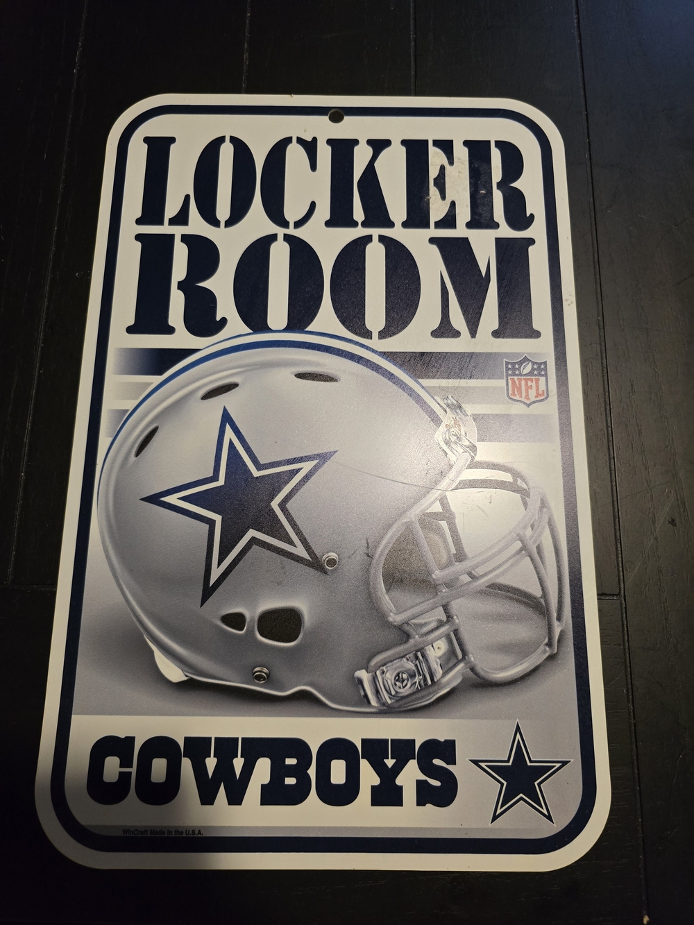 NFL Dallas Cowboys Silver and Navy Locker Room Sign 11"×17"